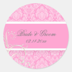 Pegatinas de boda de damasco moaré de PixDezines