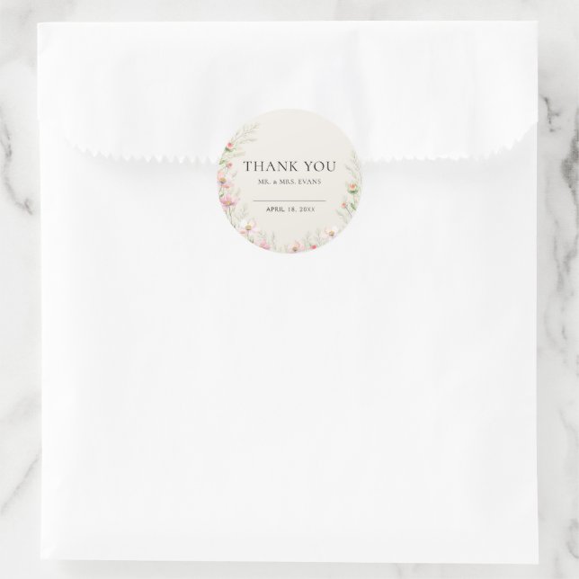 Pegatinas de boda de flores silvestres (Bolso)