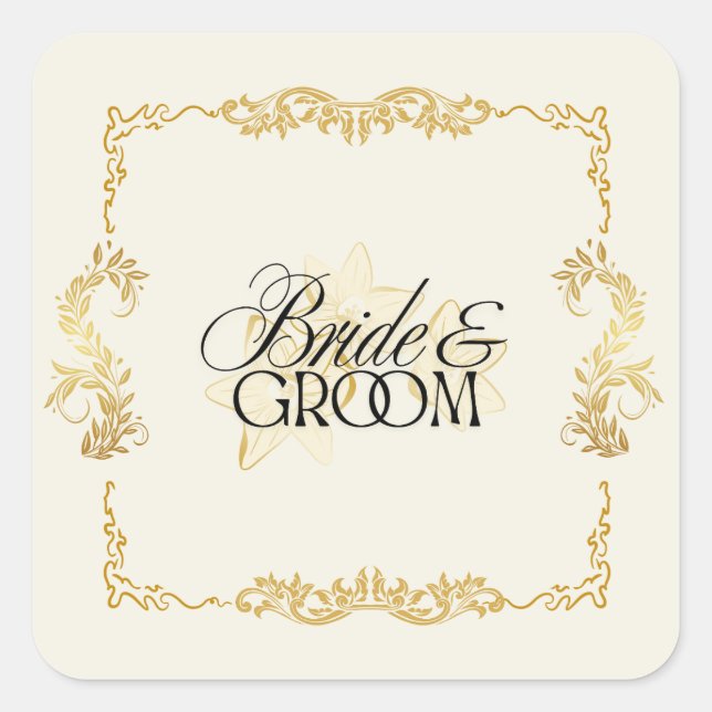 Pegatinas de Boda de Novia y Novio (Anverso)