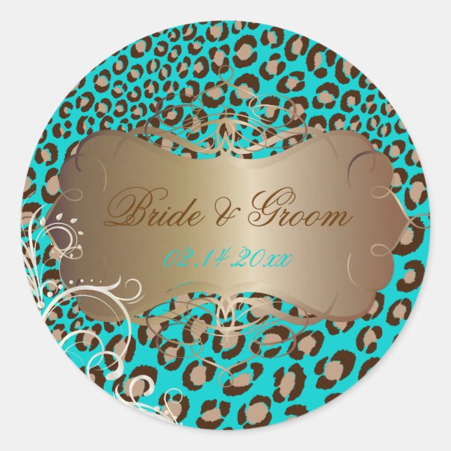 Pegatinas de boda de remolinos de perlas de leopar (Anverso)