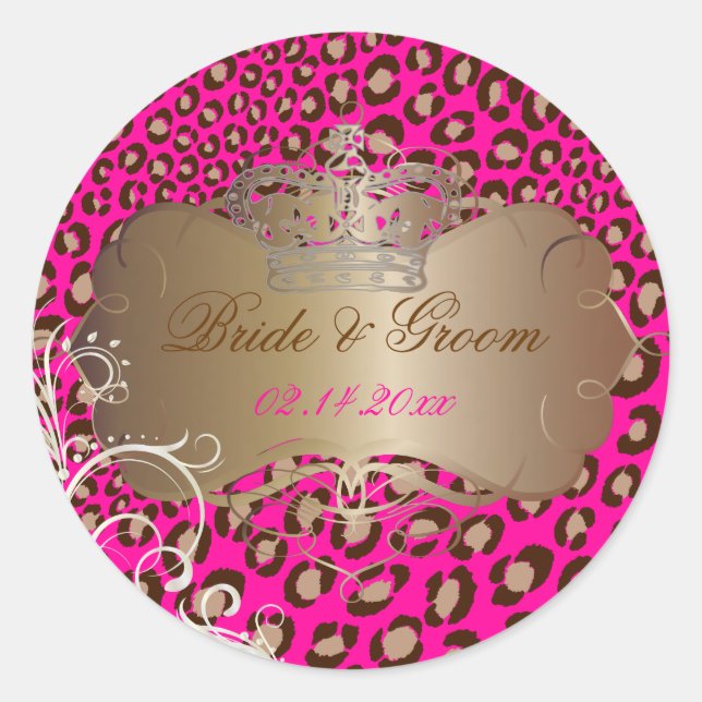 Pegatinas de boda de remolinos de perlas de leopar (Anverso)