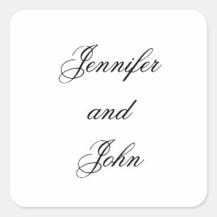 Pegatinas de boda elegantes con nombres personaliz