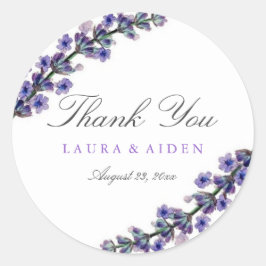 Pegatinas de boda elegantes de lavanda