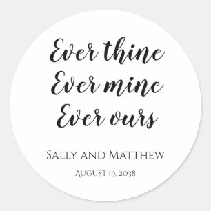 Pegatinas de boda Ever Thine Ever Mine Ever Ours