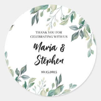Pegatinas de boda floral personalizado para bolsa 