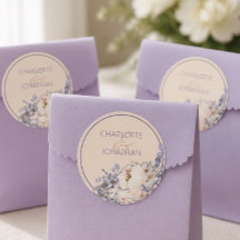 Pegatinas de boda florales color melocotón
