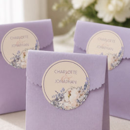 Pegatinas de boda florales color melocotón