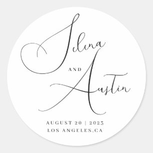 Pegatinas de boda minimalistas para escritura a ma