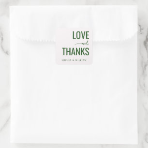 Pegatinas de boda minimalistas verdes cálidas