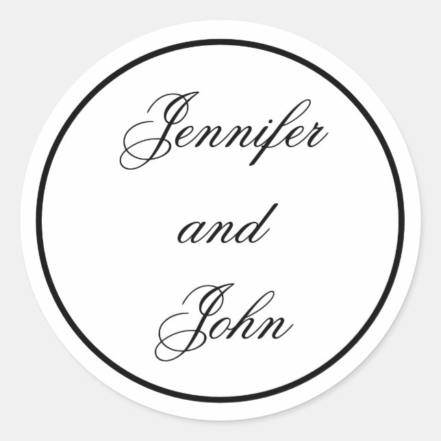 Pegatinas de boda, pegatinas de boda redondas (Anverso)