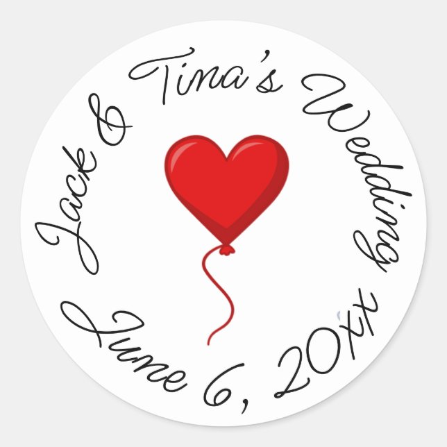 Pegatinas de boda personalizadas (Anverso)