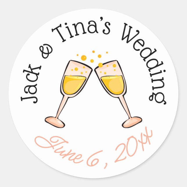 Pegatinas de boda personalizadas (Anverso)