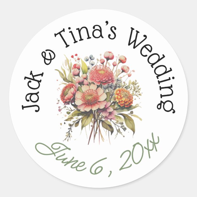 Pegatinas de boda personalizadas (Anverso)