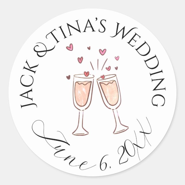Pegatinas de boda personalizadas (Anverso)
