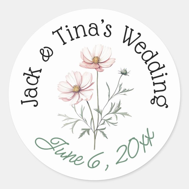 Pegatinas de boda personalizadas (Anverso)