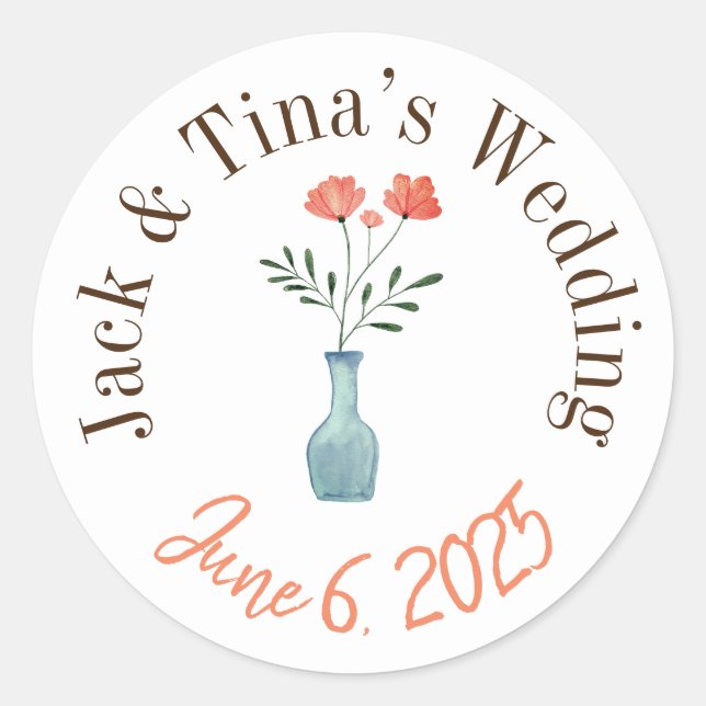 Pegatinas de boda personalizadas (Anverso)