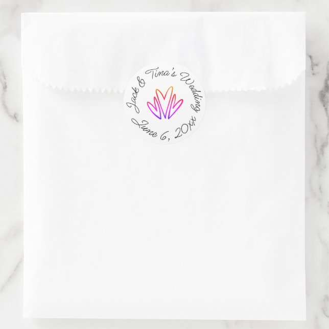 Pegatinas de boda personalizadas (Bolso)