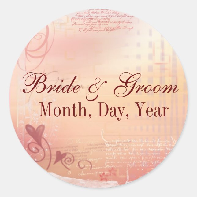 Pegatinas de boda personalizados (Anverso)