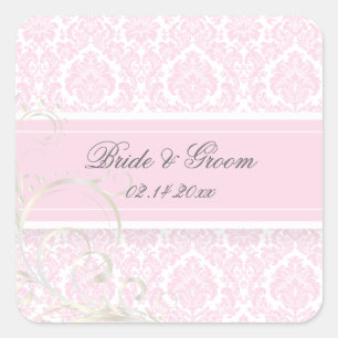 Pegatinas de boda PixDezines moiré damask