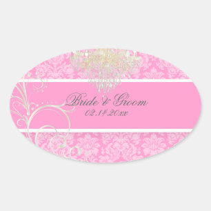 Pegatinas de boda PixDezines moiré damask
