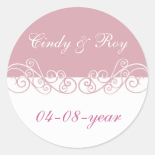 Pegatinas de boda rosadas
