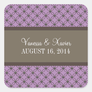 Pegatinas De Boda Violet Fancy Lattice