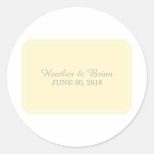 Pegatinas de bodas amarillos simplemente elegantes