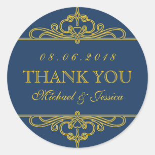 Pegatinas de bodas con ornamentos de natación azul