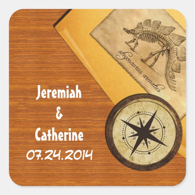 Pegatinas de bodas de aventura (Anverso)