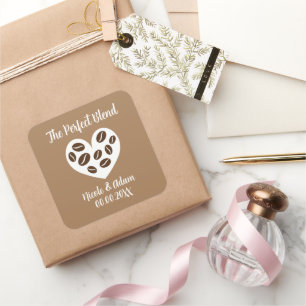 Pegatinas de bodas de café con mezcla perfecta
