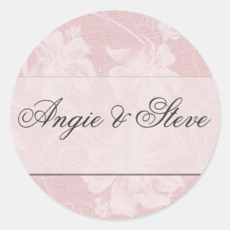 Pegatinas de bodas de damasco gris rosa y carbón v