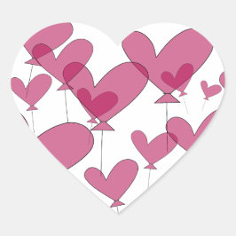 Pegatinas de bodas de globos de corazón rojo | sel