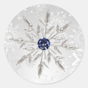 pegatinas de bodas de invierno con copos de nieve