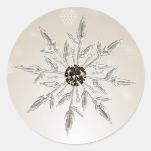 pegatinas de bodas de invierno con copos de nieve
