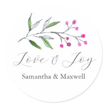 Pegatinas de Bodas de Invierno Gracias Simple