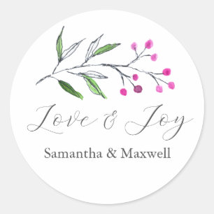 Pegatinas de Bodas de Invierno Gracias Simple