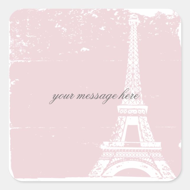 Pegatinas de bodas de la Torre Eiffel Rosa (Anverso)