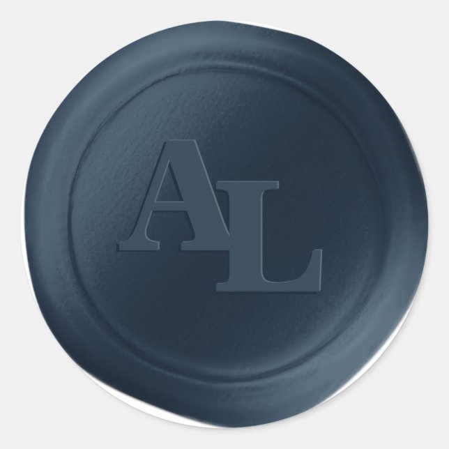 Pegatinas de bodas de monograma de sellado de cera (Anverso)