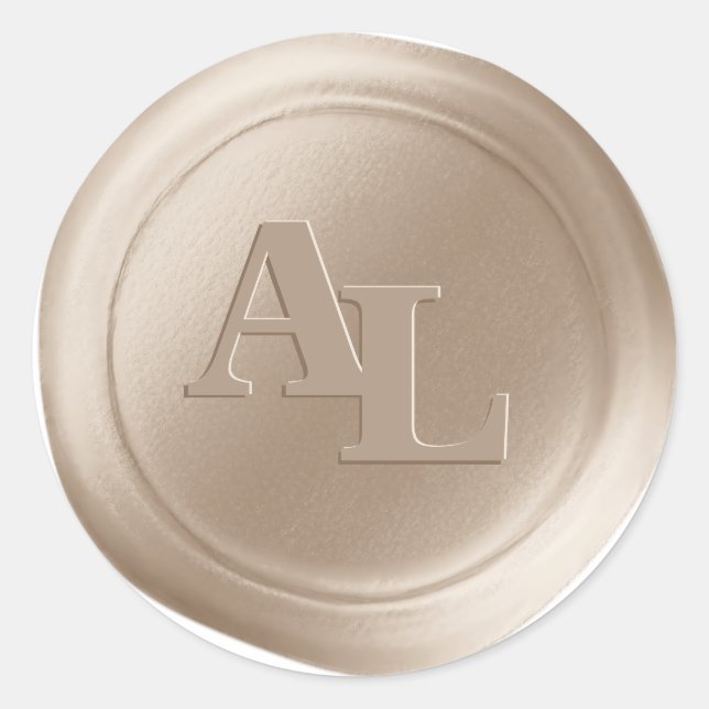 Pegatinas de bodas de monograma de sellado de cera (Anverso)