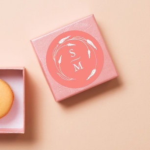 Pegatinas de bodas de monograma para el enganche