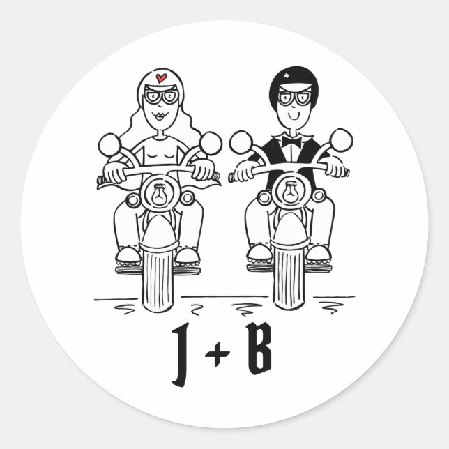 Pegatinas de bodas de motocicletas para motociclis (Anverso)