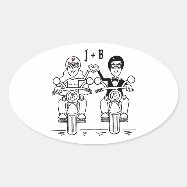 Pegatinas de bodas de motocicletas para motociclis (Anverso)