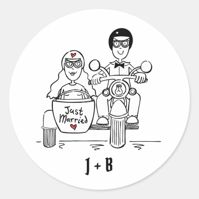 Pegatinas de bodas de motocicletas para motociclis (Anverso)