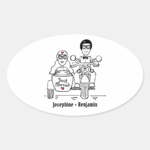 Pegatinas de bodas de motocicletas para motociclis