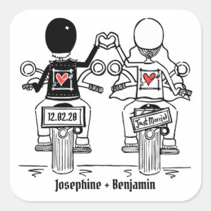 Pegatinas de bodas de motocicletas para motociclis
