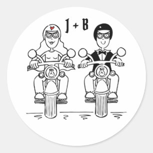 Pegatinas de bodas de motocicletas para motociclis