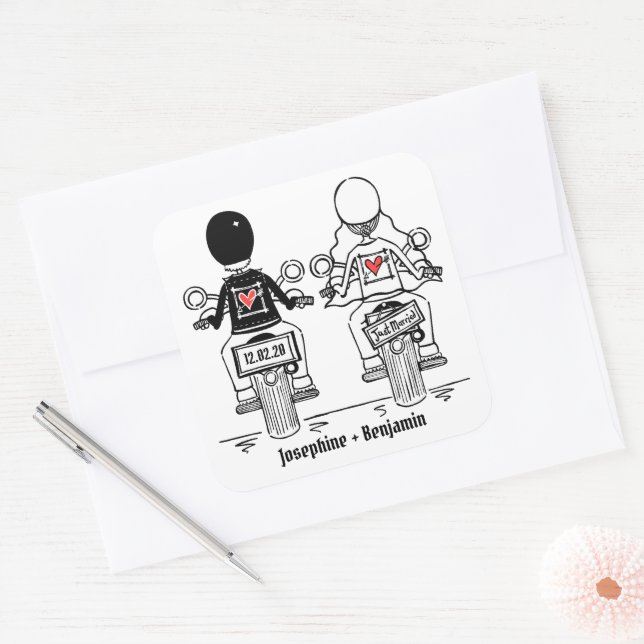 Pegatinas de bodas de motocicletas para motociclis (Sobre)
