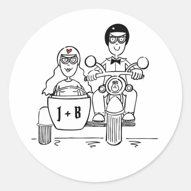 Pegatinas de bodas de motocicletas para motociclis (Anverso)