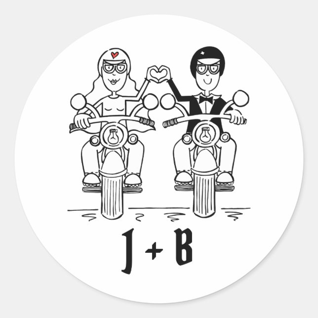 Pegatinas de bodas de motocicletas para motociclis (Anverso)