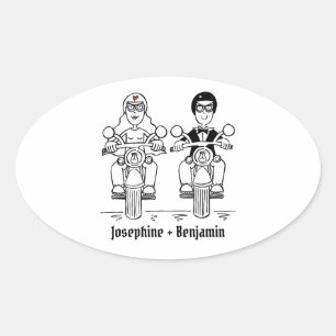 Pegatinas de bodas de motocicletas para motociclis